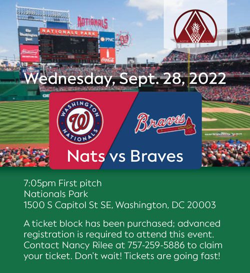 Nats vs Braves Baseball Game Alumni Event - September 28, 2022 -